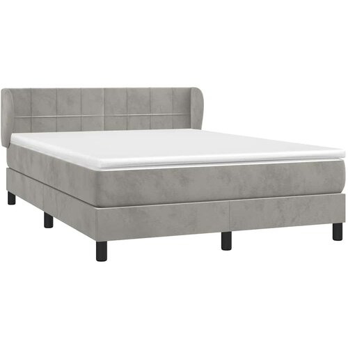  Krevet s oprugama i madracem svjetlosivi 140x190 cm bar&amp;scaron;unasti Slike