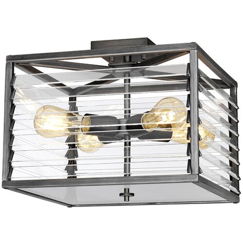 Elstead Lighting Louvre 4 Svetlo rdeča barva v svetli kovinski barvi, (22097766) Cene
