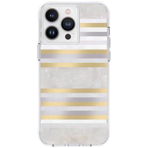 CASE-MATE Ovitek MagSafe za iPhone 14 Pro Max, okra&scaron;en z biserno maso Pearl Stripes, Prozorno, (5000189246) Cene