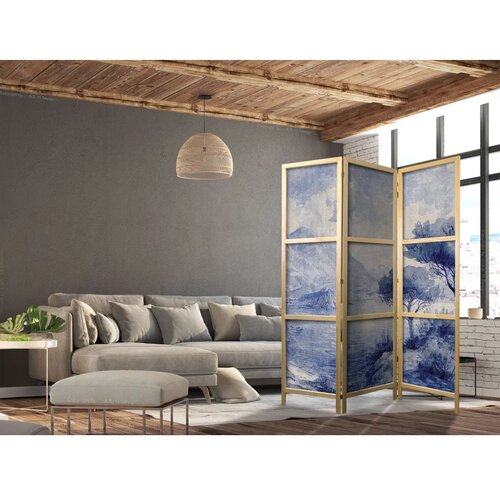  Japanski paravan - Italian Landscape - Lake Como Painted in Shades of Blue 135x172 Cijene