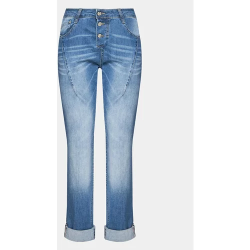 Please Jeans hlače P0VVBQ2W6E Modra Cropped Fit