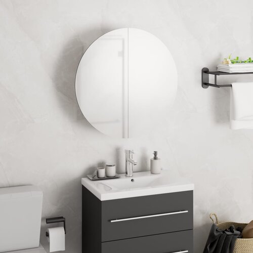 vidaXL Kupaonski ormarić s okruglim ogledalom LED bijeli 40x40x17,5 cm Cijene
