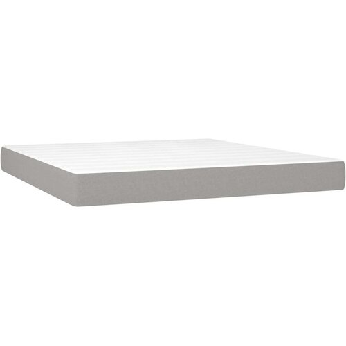 VidaXL Krevet s oprugama i madracem svjetlosivi 180x200 cm od tkanine Slike