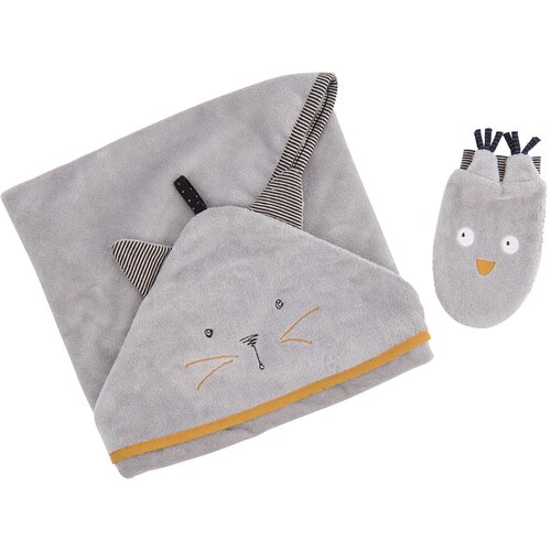 Moulin Roty Pe&scaron;kir sa kapuljačom Les Moustaches, Sivi Cene