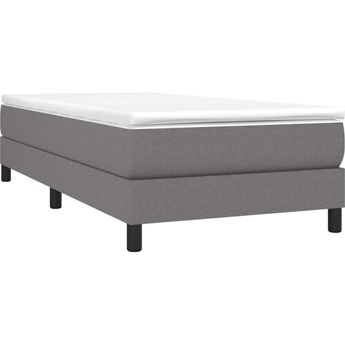 Krevet s oprugama i madracem tamnosivi 90x200 cm od tkanine Slike