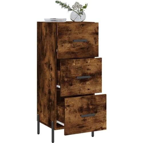 VidaXL Komoda boja dimljenog hrasta 34 5x34x90 cm konstruirano drvo Slike