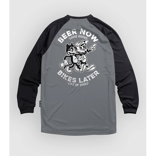 Loose Riders Beer Now Bikes Later Long Sleeve Jersey gray Cene