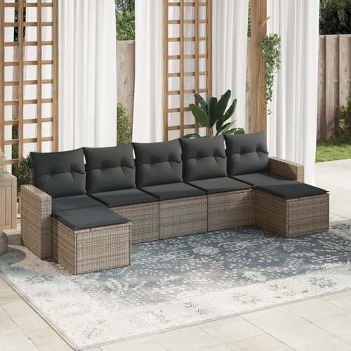 vidaXL 7-dijelni set vrtnih sofa sivi od poliratana Cijene