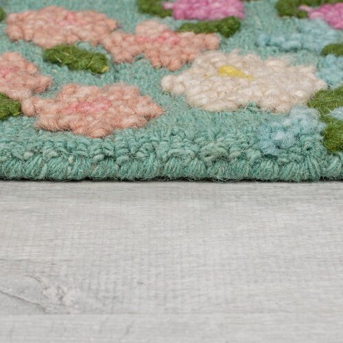 Flair Rugs Mentolno zelena ročno tkana volnena preproga 120x170 cm Emilia Floral &amp;ndash; Slike