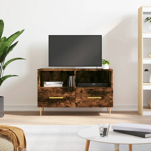 VidaXL TV omarica dimljeni hrast 80x36x50 cm inženirski les Slike