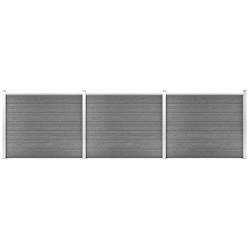 vidaXL Set panela za ogradu WPC 526 x 146 cm sivi Cijene