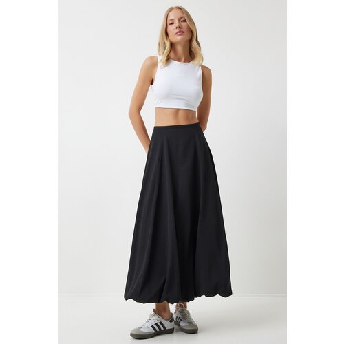 Happiness İstanbul women's Black Long Woven Balloon Skirt Slike