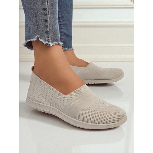 Resti Beige Callista women's slip-ons - lightweight fabric shoes with flat soles Cene