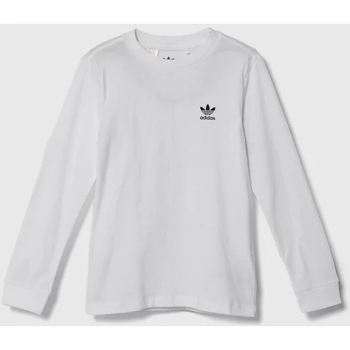 Adidas Otroška bombažna majica z dolgimi rokavi bela barva