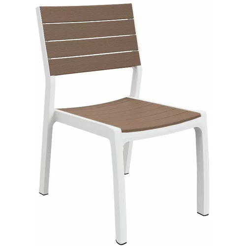 Keter Bijela/smeđa plastična vrtna stolica Harmony –