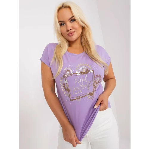 Fashion Hunters Light purple women's plus size blouse