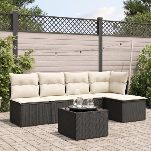 6-dijelni set vrtnih sofa s jastucima crni od poliratana Cijene