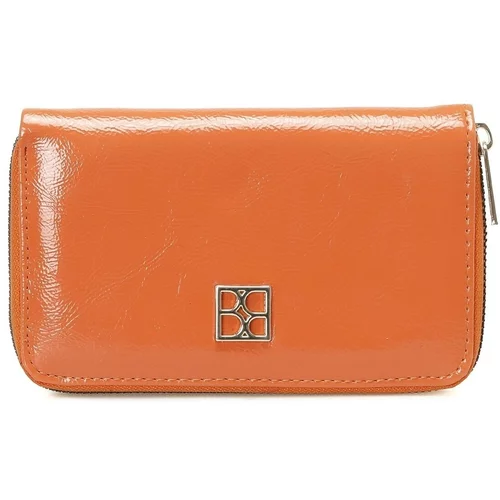 Butigo Patent Leather LUX CZDN 3PR Women's Wallet Orange