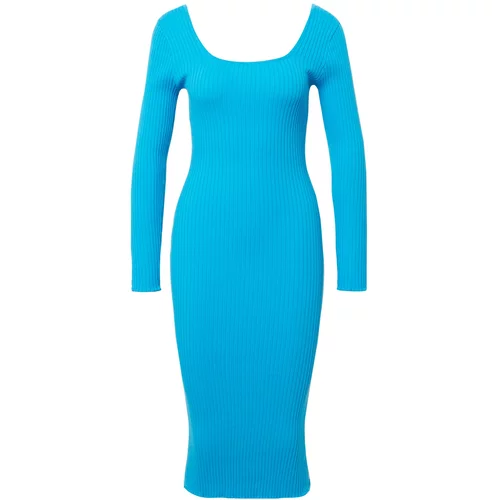 Glamorous Pletena obleka cijansko modra