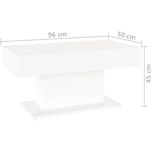  Stolić za kavu bijeli 96 x 50 x 45 cm od konstruiranog drva Slike