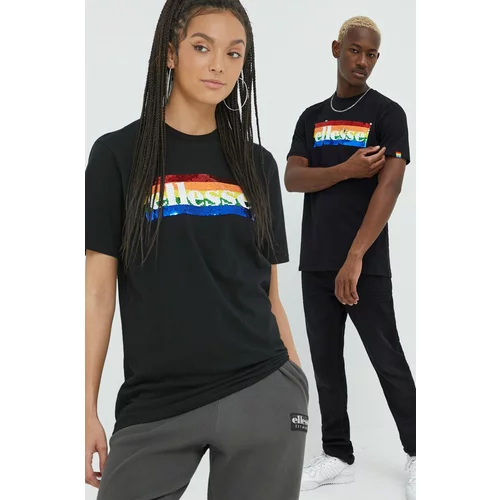 Ellesse Bombažna kratka majica Rainbow Pack črna barva