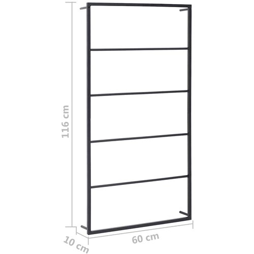  Stalak za ručnike crni 60 x 10 x 116 cm čelični Slike