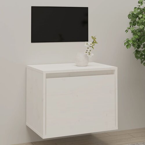VidaXL Stranska omarica bela 45x30x35 cm trdna borovina Slike