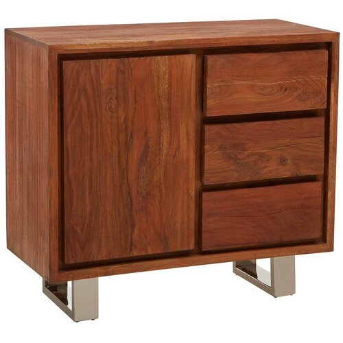 Premier Housewares Komoda od masivnog bagrema u tamnoj prirodnoj boji 92x82x40 cm Simla &ndash; Cijene