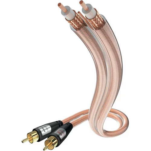 Inakustik 00304115 cinch avdio priključni kabel [2x moški cinch konektor - 2x moški cinch konektor] 1.50 m transparentna pozlačeni konektorji, (20431953)