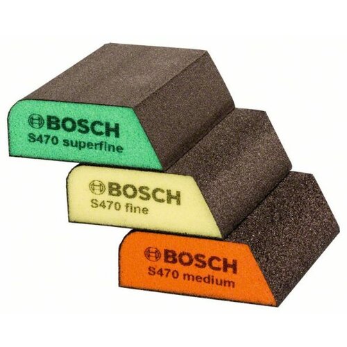 Bosch expert kombi sunđer za brušenje S470/ 69 x 97 x 26 mm/ srednje/fino/super fino - pakovanje od 3 komada Slike