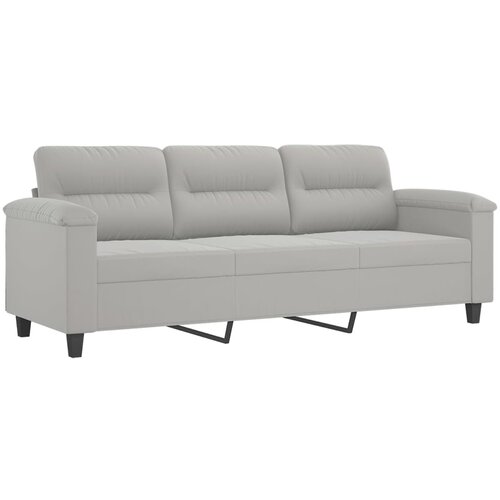  3-dijelni set sofa s jastucima svjetlosivi od mikrovlakana Slike