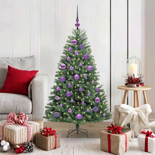 vidaXL Umjetno božićno drvce s nogom Zelena 120 cm PVC i metal Cene