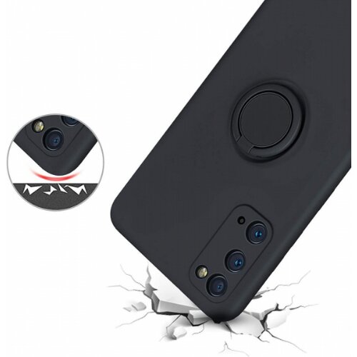 Onasi Silikonski ovitek Liquid Ring za Samsung Galaxy A04s / Samsung Galaxy A13 5G A136 - črn Slike