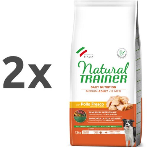 Natural trainer Daily Nutrition Adult Medium - sveži pi&scaron;čanec 2 x 12 kg Cene