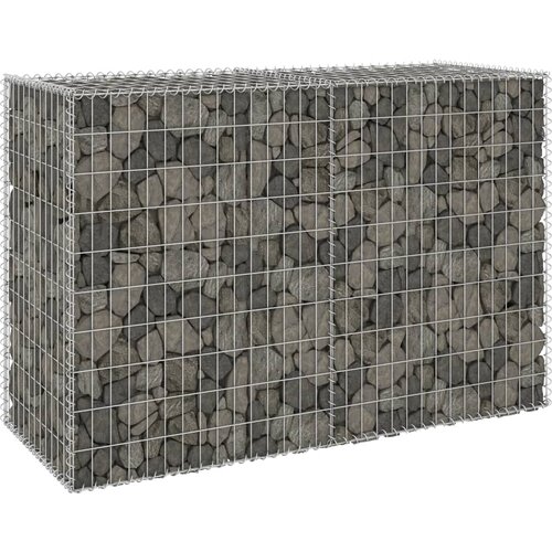 vidaXL Gabionska stena s pokrovi iz pocinkanega jekla 150x60x100 cm Cene