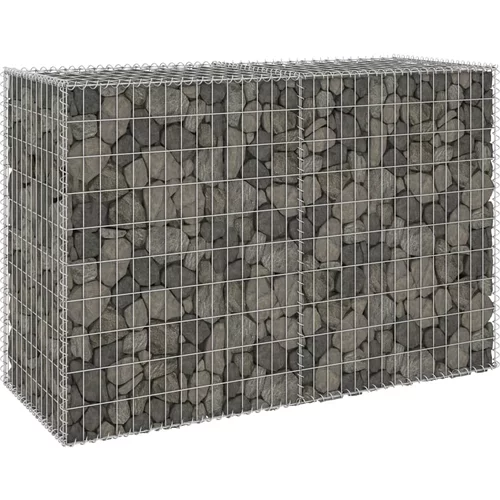 vidaXL Gabionska stena s pokrovi iz pocinkanega jekla 150x60x100 cm