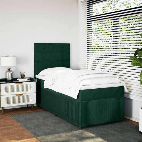 Box spring krevet s madracem tamnozeleni 80 x 200 cm bar&amp;scaron;unasti Slike