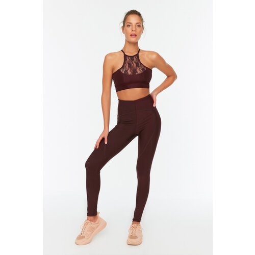 Trendyol Plum Bedstead Stitch Detail Gatherer Sport Leggings Slike