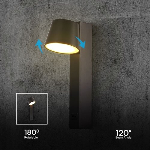  LED zidna spot svetiljka sa USB portom LED/8W/230V 3000K Slike