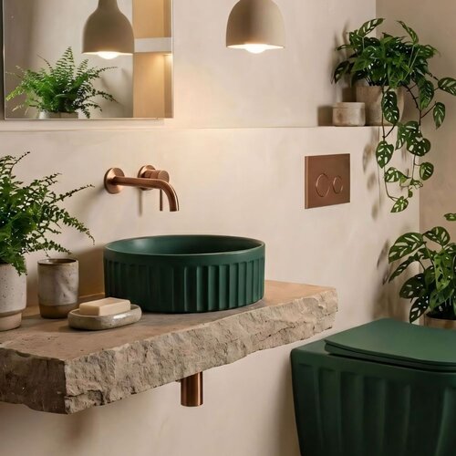 REA Bath Umivalnik na podstavku DUO Matcha Matt Slike