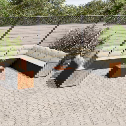 vidaXL 12-dijelni set vrtnih sofa od poliratana s jastucima crni Cijene