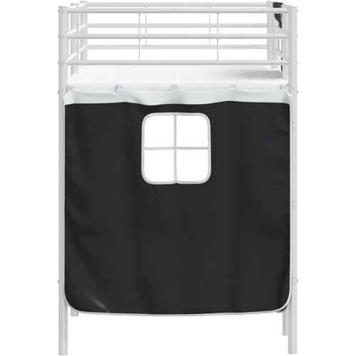 Krevet na kat za djecu s zavjesama Bijela i crna 75 x 190 cm Slike