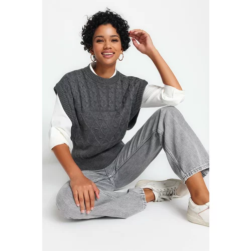 Trendyol Sweater Vest - Gray - Regular fit