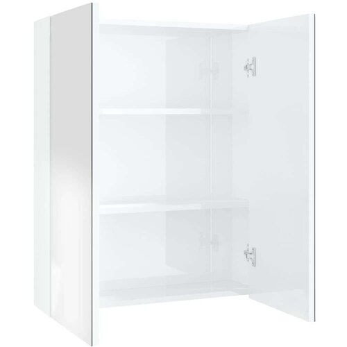 VidaXL kupaonski ormarić s ogledalom 60x15x75 cm MDF sjajni bijeli Slike