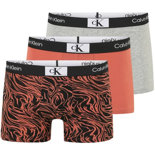 Calvin Klein Underwear Bokserice kestenjasto smeđa / siva / crna / bijela