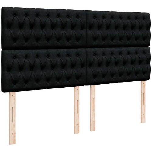 VidaXL Okvir kreveta s madracima crni 160x200cm bar&amp;scaron;unasti Slike