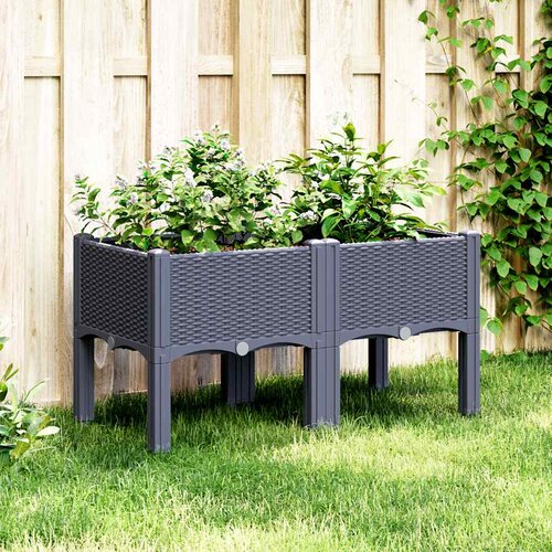  Vrtna sadilica s nogama plava siva 80 x 40 x 42 cm PP Cijene