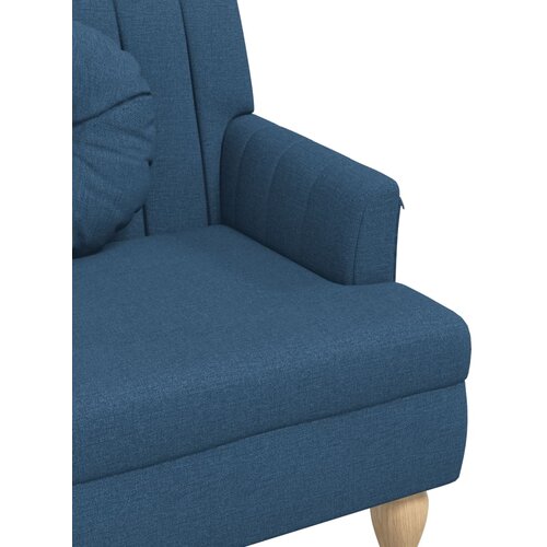  Klupa s jastucima plava 113 x 64,5 x 75,5 cm od tkanine Slike