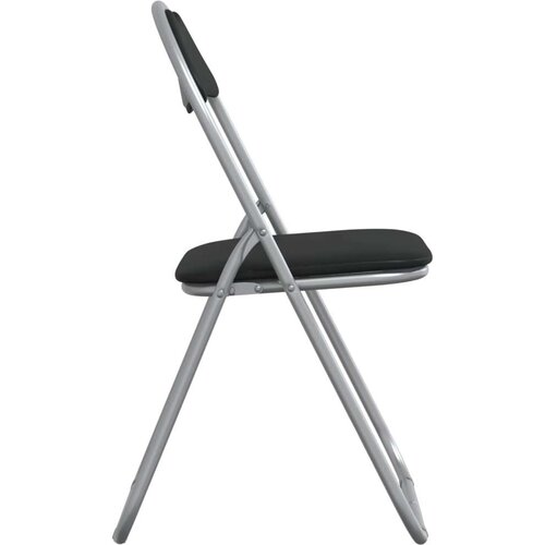  Sklopiva stolica 2 pcs Crna i Siva 48 x 43 5 x 81 cm Lažna koža - Crna i siva 2 Slike