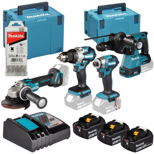 Makita DLX4196JX1 Kombi set alata LXT od ukljucuje tri baterije 5,0 Ah, brzi i punjac MAKPAC. Cijene